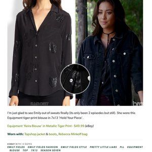 Equipment Keira Silky Metallic Tiger-​Print Shirt